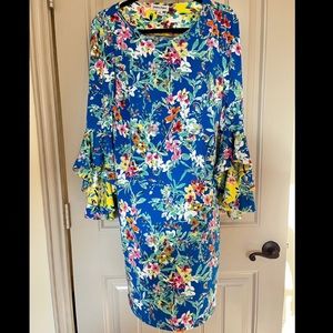 Formal, multicolor midi dress. Size 8. Shelby & Palmer.